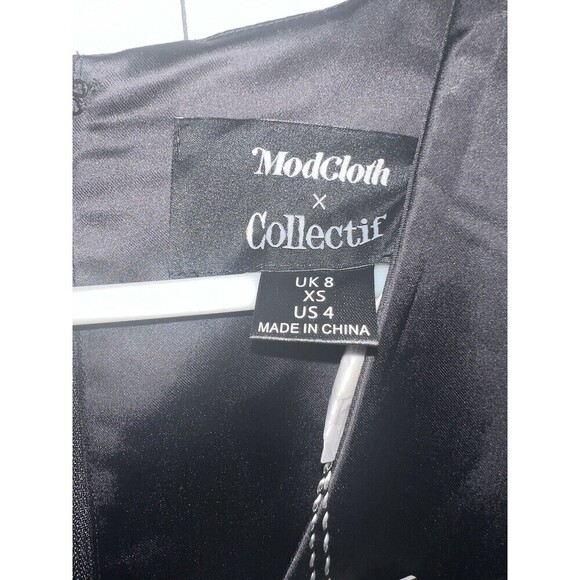 ModCloth x Collectif Siren Times V-Neck Party Dress - Black - Size 4 NWT - Picture 8 of 14